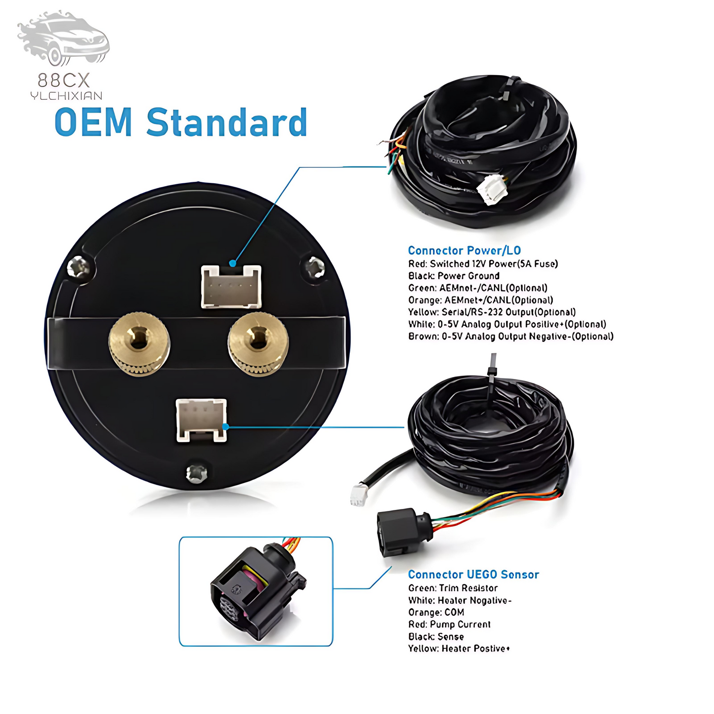 AEM 30-0300 X-Series Wideband Gauge A/F AF O2 Air Fuel Ratio comes with Sensor